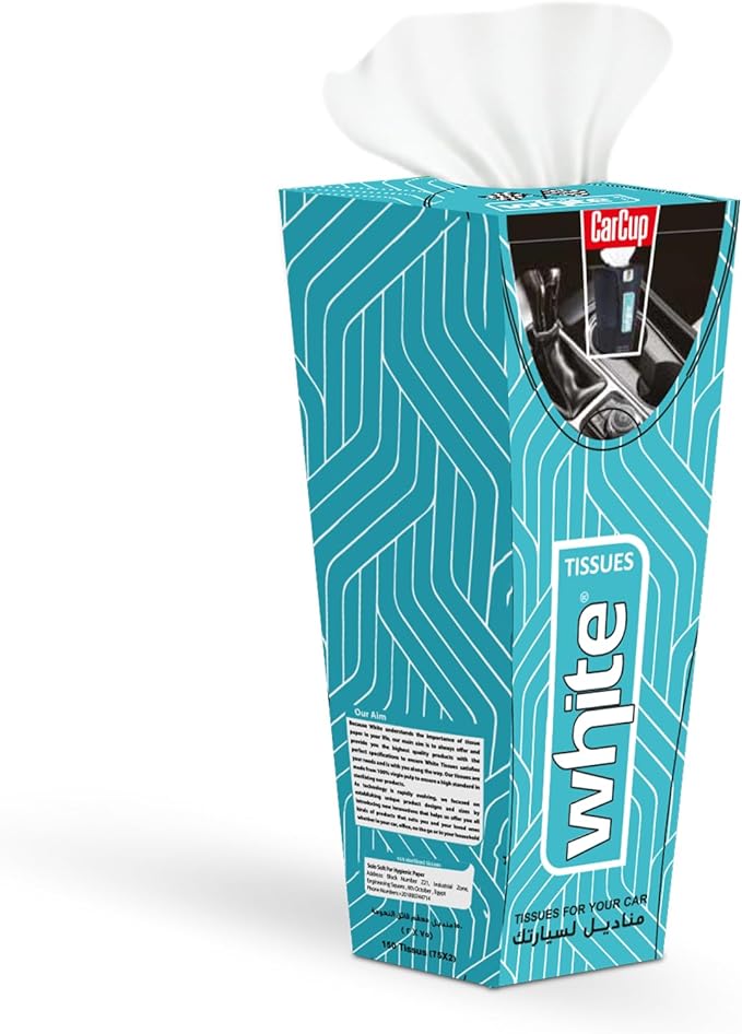 White Car Cup Tissue