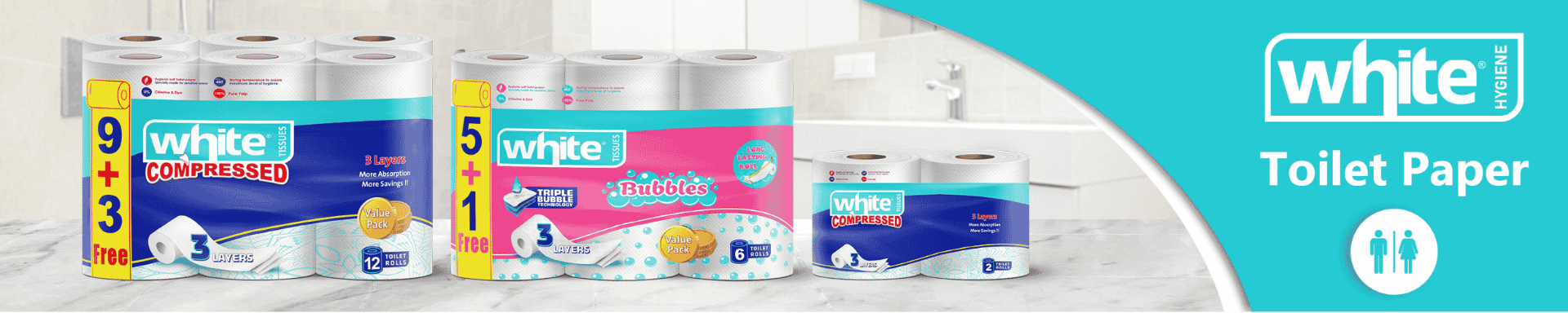 White Hygiene Toilet Paper